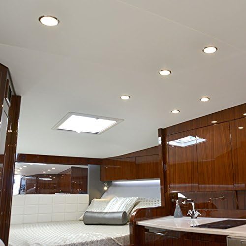 Lumitec Mirage LED Flush Mount Ceiling Down Light - White - Warm White - IP67 Rated, Slim Profile, Ideal for Indoor/Outdoor, 113129, 300 Lumens White Non-dimming, Red Non-dimming, Blue Non-dimming, Purple Non-dimming Glass Housing