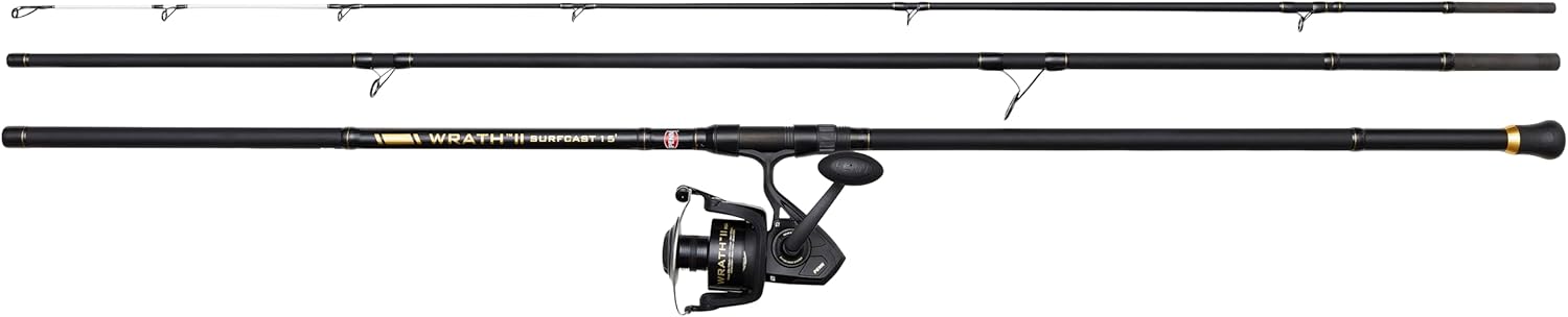 PENN Wrath II Canne à pêche Surfcast – Excellente Canne à pêche en mer pour la Plage et Le Surf, fabriquée avec des Blancs Solides et réactifs et des Composants de qualité et Un Excellent Rapport