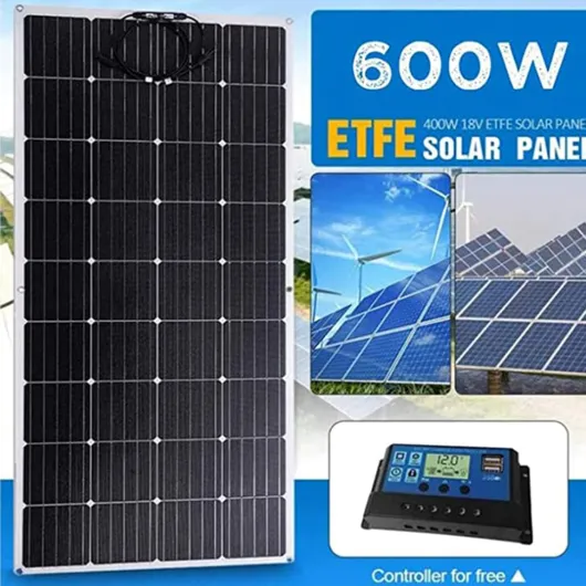 Solar Panel Kit 300W/600W 18V Solar Power System + 40A Charger Controller Flexible Monocrystalline Solar Panel Off-Grid System for Motorhomes,Boats,Trailer,Camper,Marine,600W