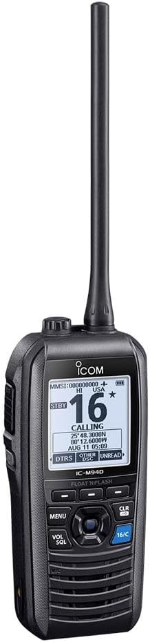 Icom IC-M94D Euro VHF Marine Radio – Handheld AIS & DSC with GPS - 6W Waterproof Floating Transceiver, 1500mW Audio, Noise Cancelling