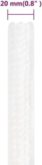 White 20mm 50m Polypropylene Boat Rope for Sailing, Yachting, Camping, and Fishing - Weather-Resistant and Versatile 20 mm x 50 m Full White