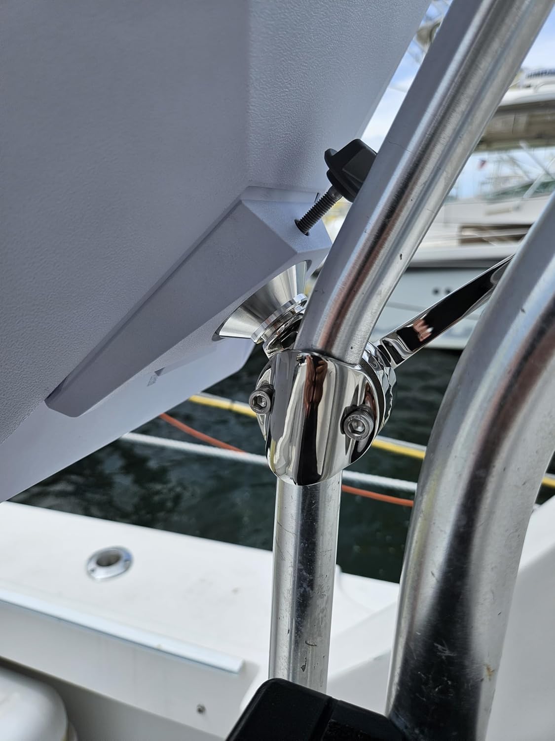 Marine-Grade Adjustable Rail Mount for Starlink Mini Antenna - Flat Dish Base Perfect for Boats, Yachts, Sailboats, and Trawlers (LM-SMINI-RL)