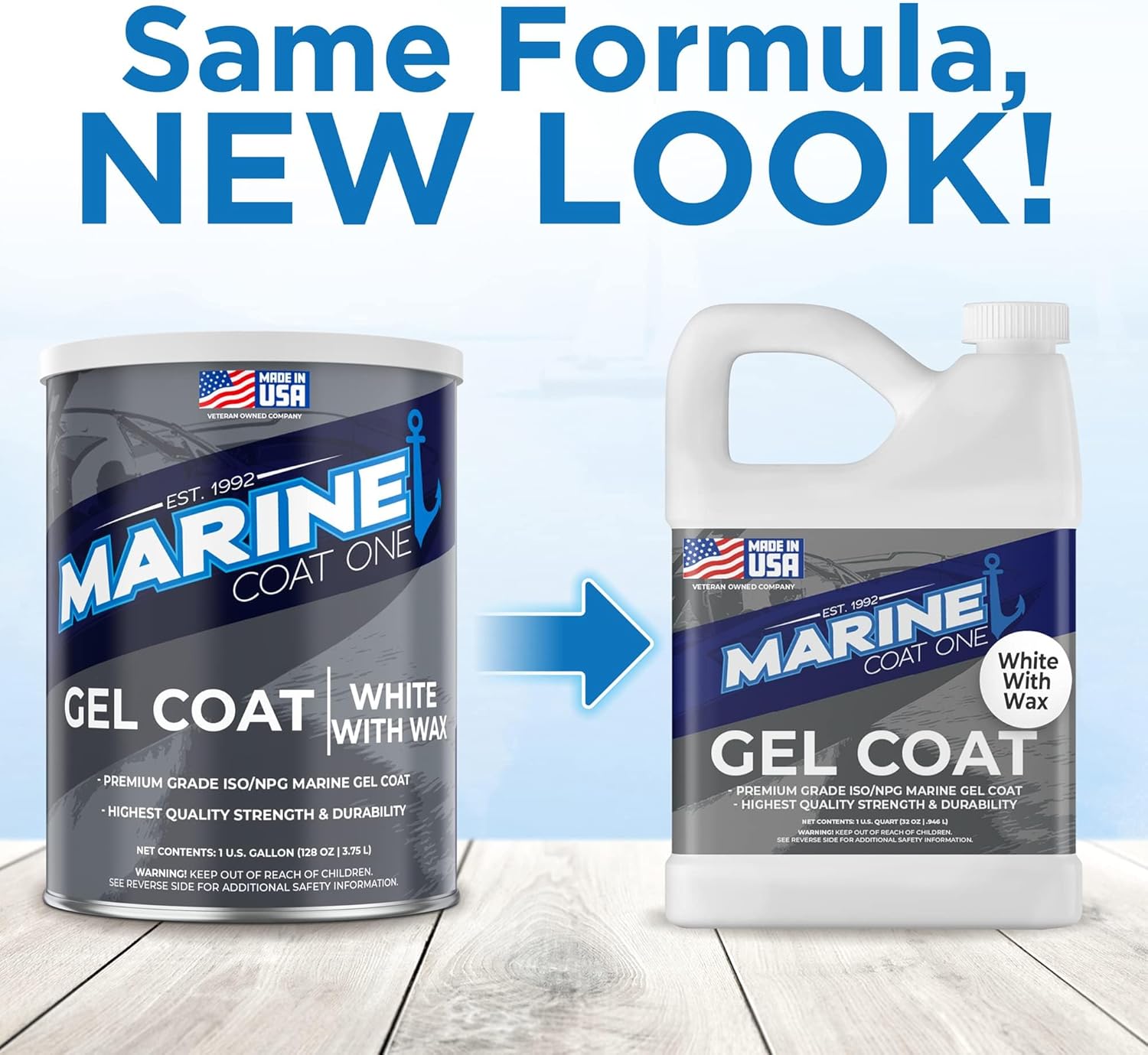 Iso/Npg Gel Coat White with Wax with MEKP Catalyst for Hardening, Gel Coat Repair Kit for Boats, Fiberglass Quart, with Color Pigments