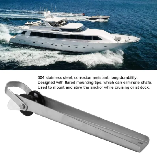 Boat Bow Anchor Roller 304 Stainless Steel 15in Anchor Roller Fixed Bracket Marine Boat Docking Hardware Accessories Self Launching Bow Rollers Heavy Duty