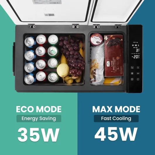 Roam45DZ Portable Car Fridge Freezer 45L – 12V/24V/240V Compressor Cooler with App Control, Eco/Max Modes, Battery Protection, Low Noise 44dB – for Cars, Camping, Road Trips & Off-Grid Use