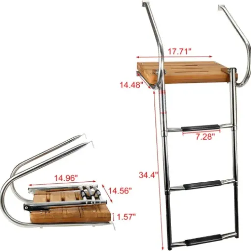 YaeMarine 3-Step Teak Swim Platform Ladder Review: a decent budget ladder with a few catches