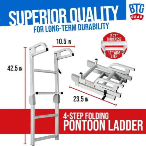 BTG Gear 4-Step Pontoon Ladder Review: a straightforward boarding ladder that does the job
