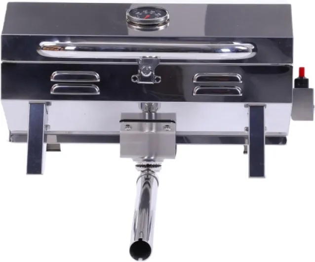 Generic Stainless Steel Boat Grill with 360° Rotating Base for Marine Enthusiasts 200 Square Inch Cooking Area Portable Pontoon Boat BBQ Grill