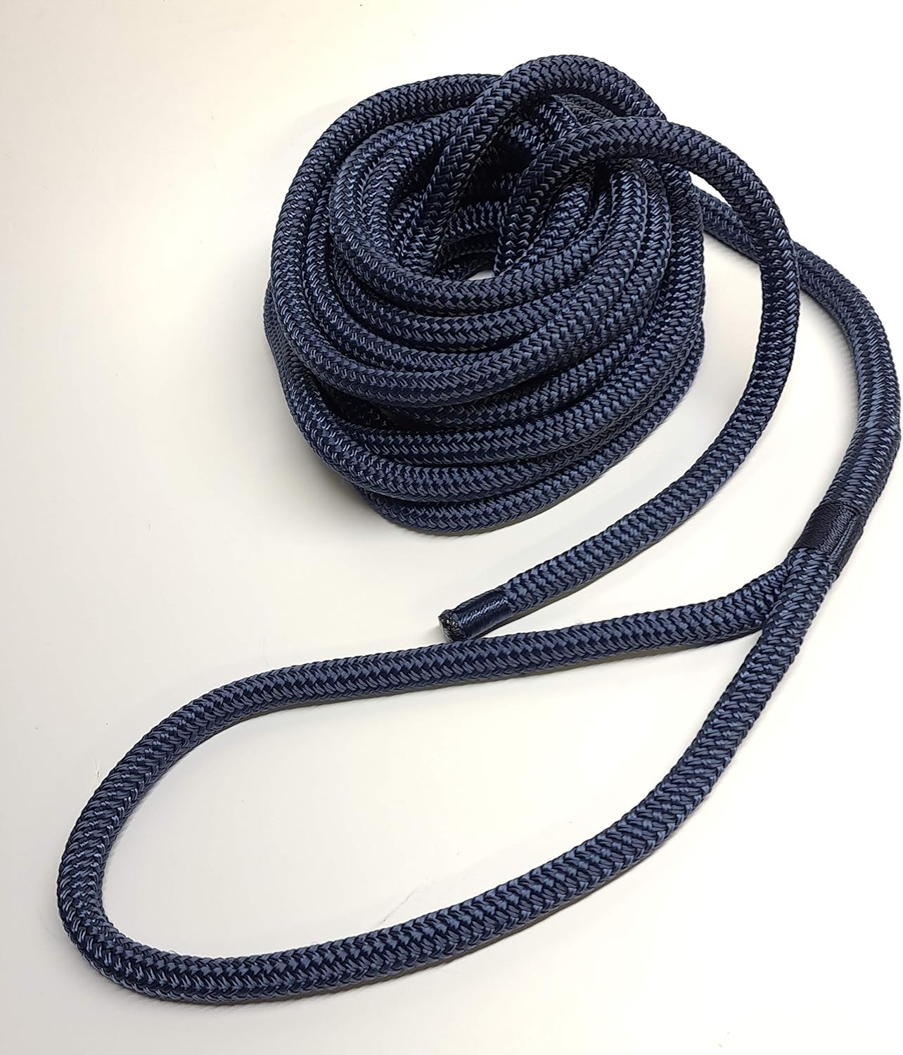 Dockline Double Braid Polyester Marine boat Mooring rope Spliced Dock Line Warps READY TO USE (Black, 16mm 10mt) Black 16mm 10mt