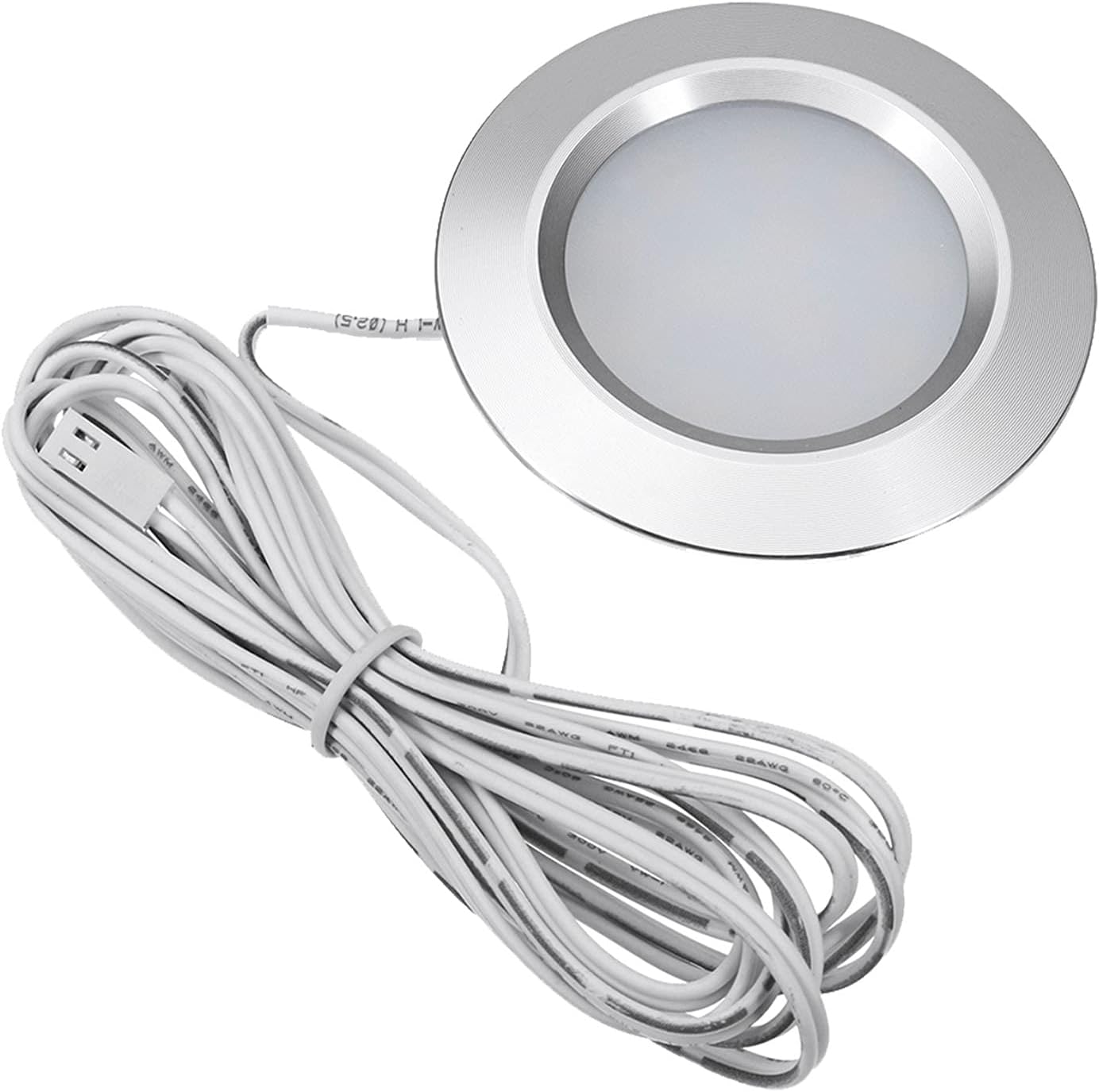 JUTTAUTO 12V Interior LED Spot Lights, Campervan Lights, Dimmable Roof Ceiling Down Lights with Remote Control, Motorhome Lighting for T4 T5 Campervan Caravan Boat Yacht, 6 Ultra Slim Puck Lights Kit White/Dark Grey Heather