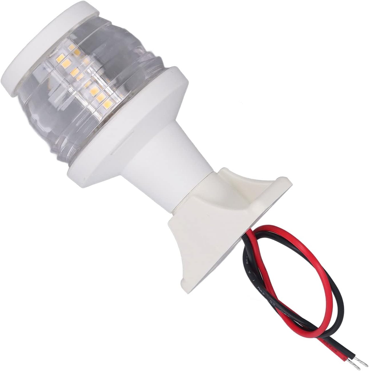 Navigation Anchor Light, White 4000-4500K 4 Inch 360 Degree All Around IP65 Waterproof LED Boat Navigation Light 33pcs Lamp Chips DC10 24V for Pontoon