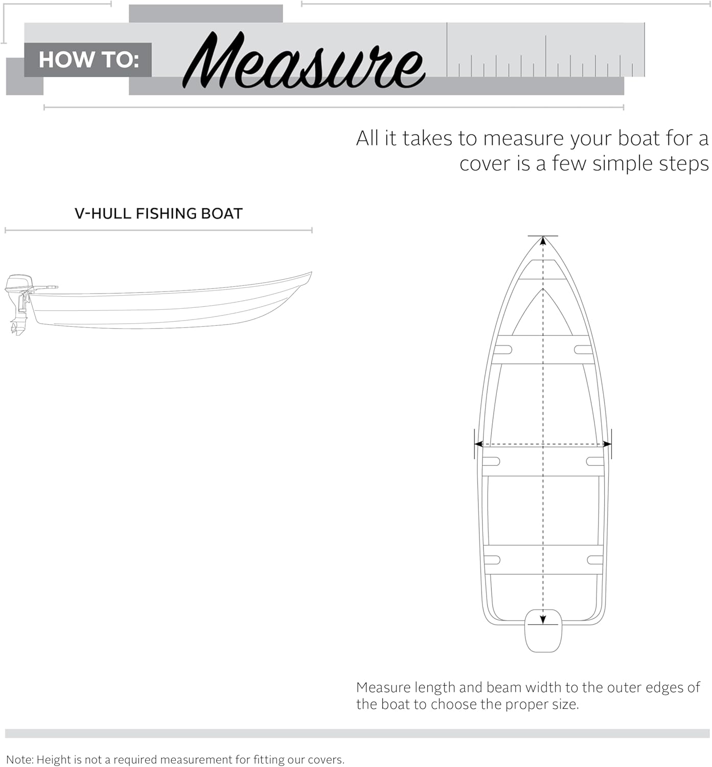 StormPro Heavy-Duty Boat Cover With Support Pole For Utility/Fishing Boats 12'-14'L x 68"W (beam)