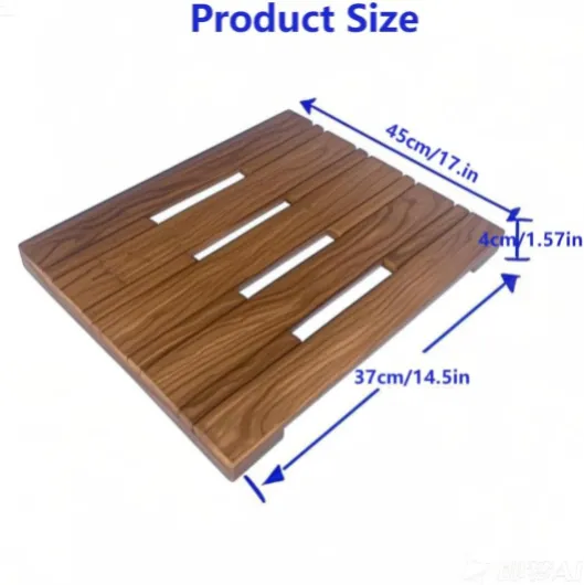Marine Teak Swim Platform for Boats – Solid Teak Wood Boat Swim Deck with Non-Slip Surface, Universal Fit for Yachts, Sailboats