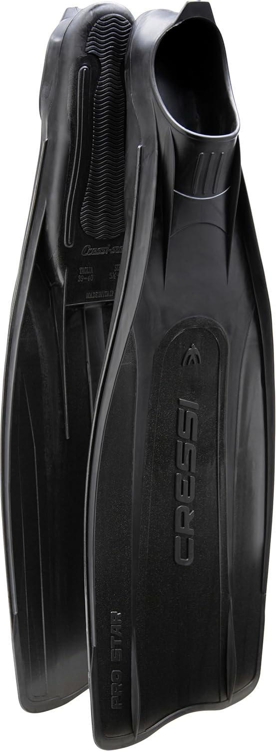 Cressi Pro Star Full Foot Fins 45/46 Black