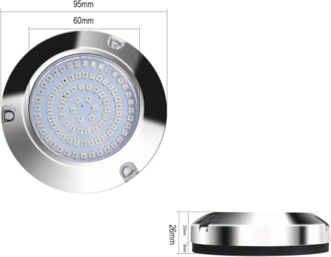 LED Underwater Light for Boats 316 Stainless Steel Boat Transom Mount Light, Waterproof LED Lights/Marine Lights 10-30V，for Stern Interior Navigation Deck Courtesy Night Fishing (Blue*2)