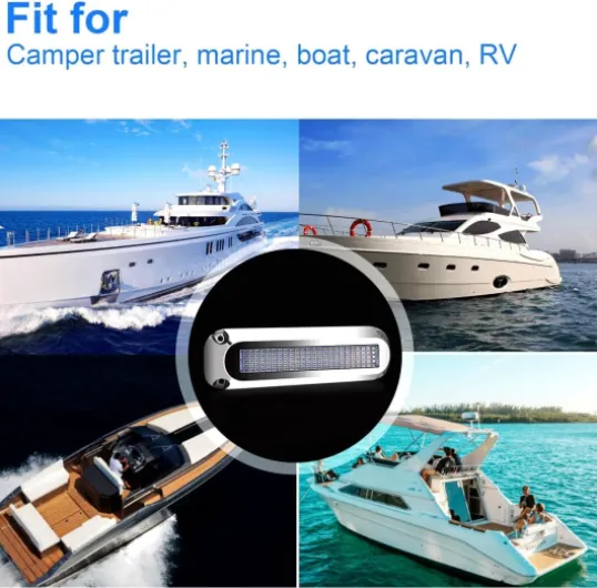 120led Underwater Boat Lights 316 Stainless Steel Trim IP68 Waterproof Surface Mount For Night Fishing Cruise Ships Yachts Marine Boats Sailboat Pontoon Transom
