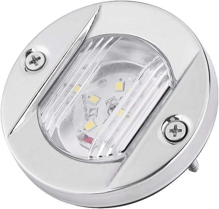 12V Marine Boat Light LED Navigation Lights, Waterproof Anchor Stern Lights Yacht Transom Light, White Stainless Steel Sailing Signal Lights for Boats LED Boat/Yacht Spare Parts