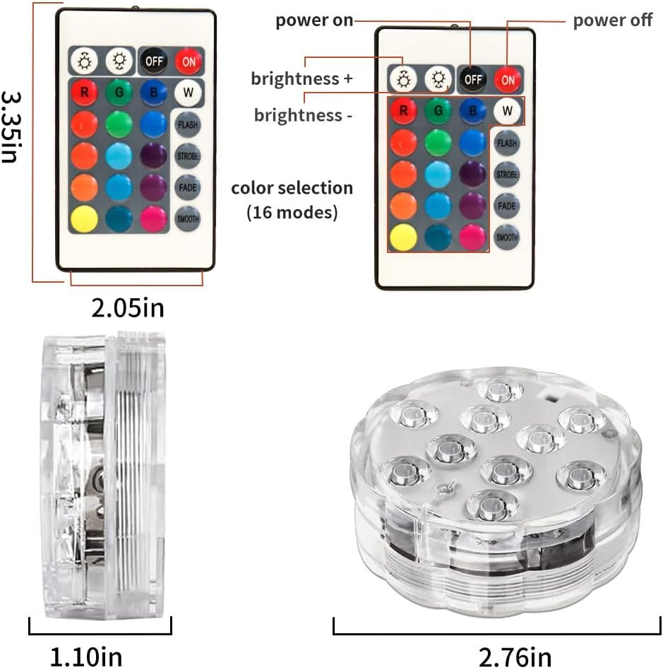 JT-HLM Wireless Battery Powered Boat Lights, Waterproof Marine Led Lights, Interior Light for Boat Deck Courtesy Light, for Fishing Pontoon Sailboat Kayak, RGB Multi Color Remote