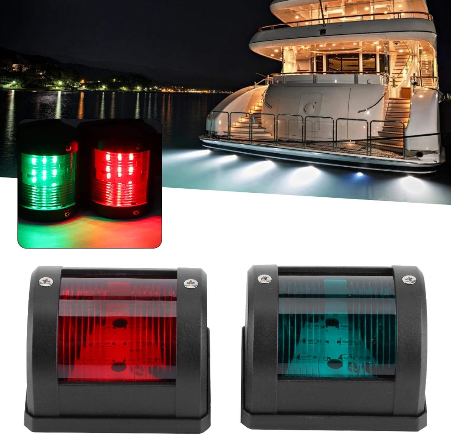 Terisass Boat Navigation Lights Led Light Marine Boat Navigation Lamp for Marine Boat Yaht 5w 12v/24v，navigation Lights for Boats,led Navigation Warning Light