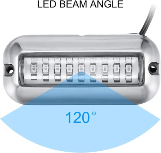 2x 27 LED Underwater Boat Lights - 12V-30V Rear Fish Light Navigation Signal for Boats, Deck, Kayak, Yacht, Marine, Pontoon