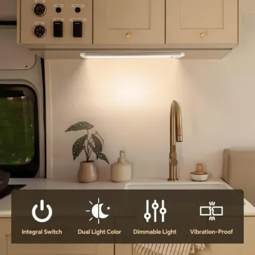 acegoo 12V Under Cabinet LED Lighting Review: compact 12V bar with handy dimmer and red night mode