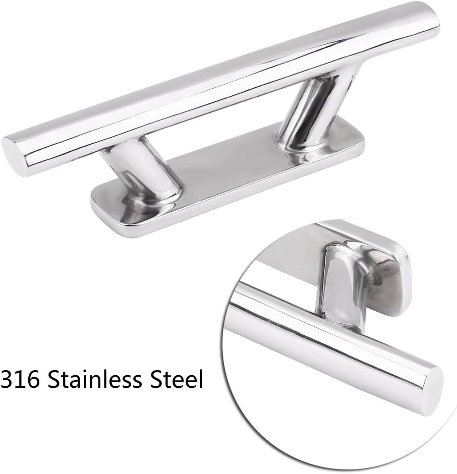Boat Cleat, 8inch Stainless Steel Heavy Duty Boat Mooring Dock Deck Rope Cleat for Marine Yacht Boat/Yacht Spare Parts