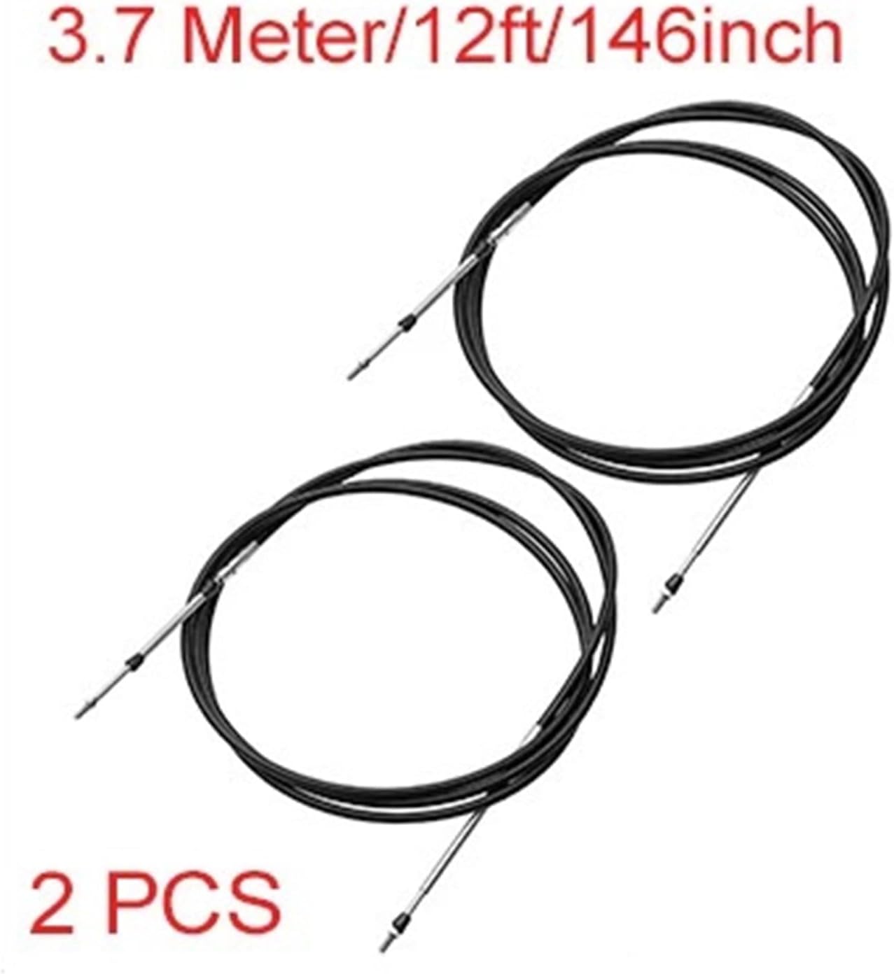 Brake and clutch oil lines 2pcs 134 146 169 228 Inch Marine Throttle Shift Remotes Control Box Cable for Outboard Engine Boat Motor Steering System Black(2 Pcs-Black 3.7m)