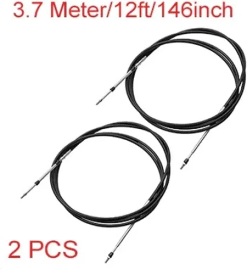 Brake and clutch oil lines 2pcs 134 146 169 228 Inch Marine Throttle Shift Remotes Control Box Cable for Outboard Engine Boat Motor Steering System Black(2 Pcs-Black 3.7m)