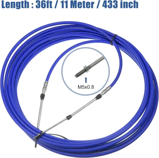 Brake and clutch oil lines 26ft-40ft 8M-12M Marine Type 3300 / 33C Throttle Shift Remotes Control Box Cable for Outboard Engine Boat Motor(1pc 36ft Blue)