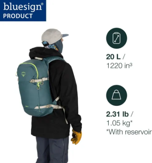 Osprey Glade 12L Ski and Snowboard Backpack with Hydraulics Water Reservoir, Black 20 L Cascade Blue