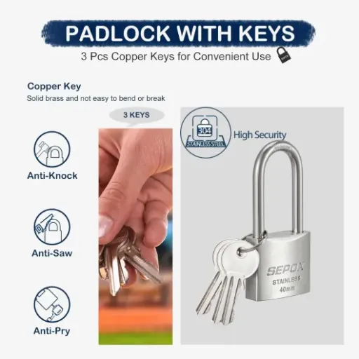 SEPOX Outdoor Padlock 40mm Review: a stainless lock that feels tougher than it looks