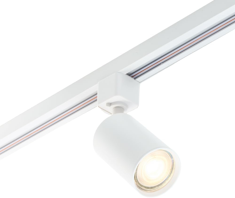 Qub Focus III 1-Phase Spotlight Track Lighting - 300 cm - 5x GU10 Heads - 3x 1m Rails - I-Form - Spot Lights White - Extendable & Flexible - Compatible Led Ceiling Light - Modern Design Track Lighting