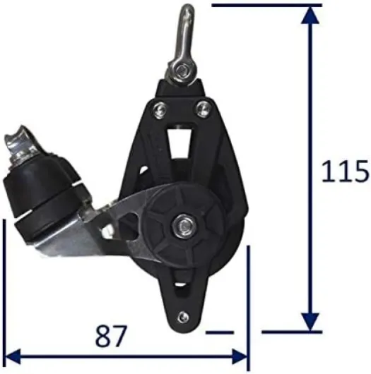 Sailing Pulley Block, Holt Plain Block 45 With Cam Cleat & Becket, Main Sheet Block, Composite Block